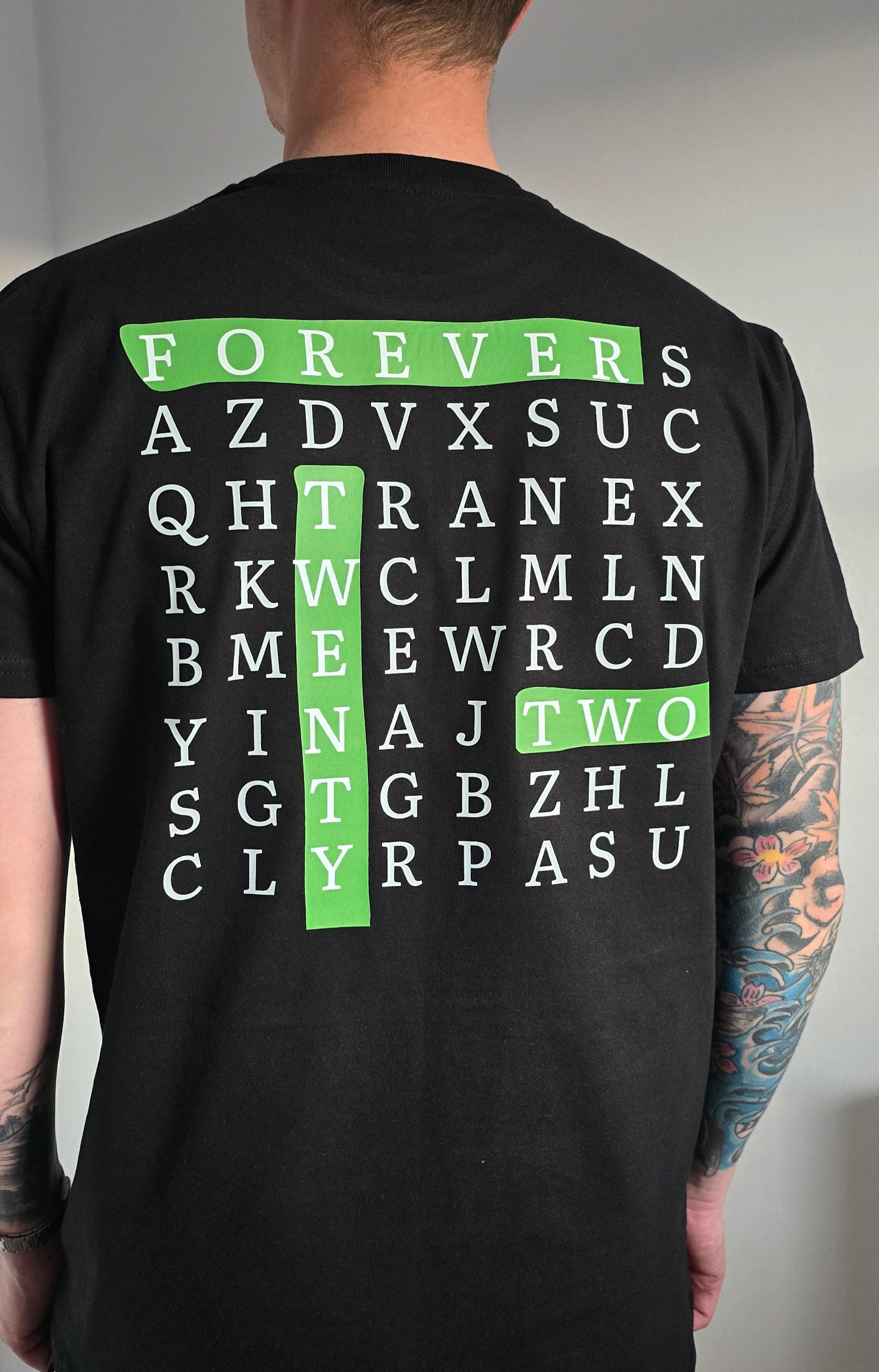 short sleeve word search brand tee